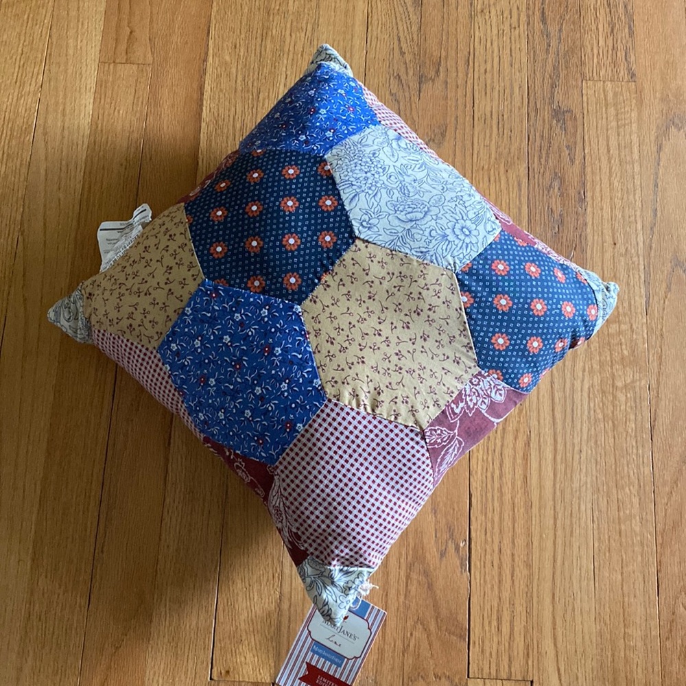 Mary Jane’s Home busy bee quilt patchwork throw pillow